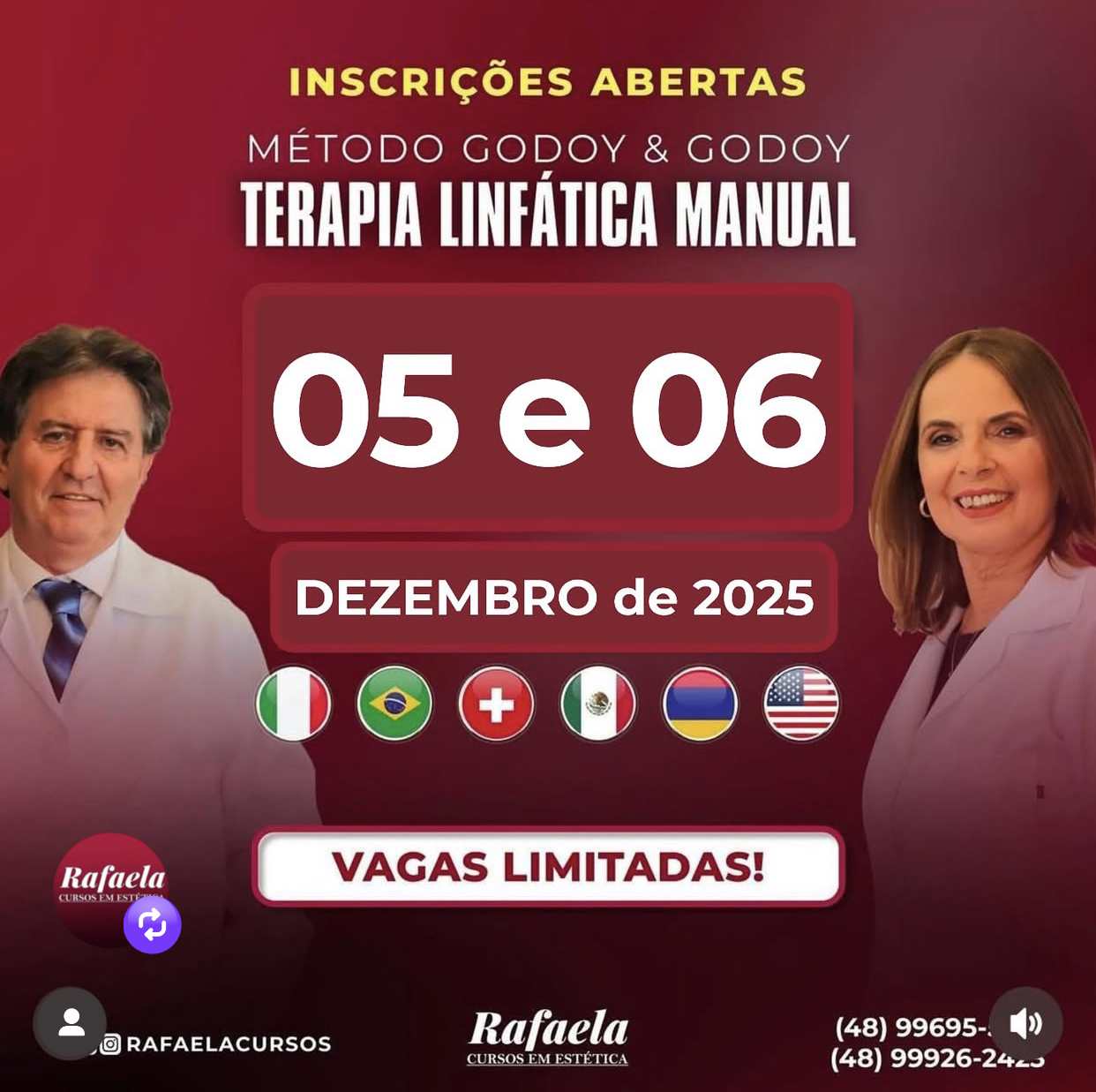 Terapia Linfatica Manual: Metodo Godoy- Organização Rafaela Cursos contato + 55 48 999262423